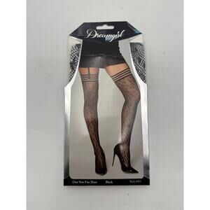 Dreamgirl Black Lace Thigh High Stockings
